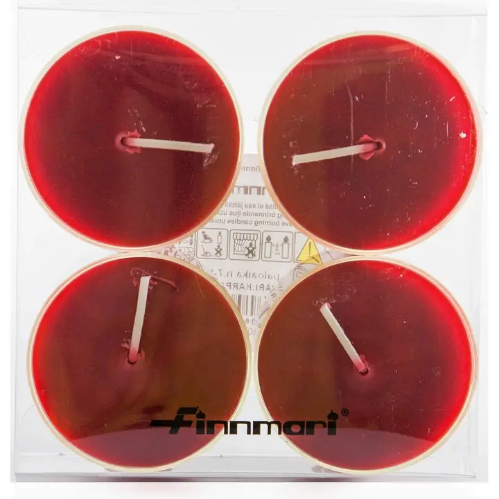 Finnmari Maxi muovilämpökynttilä 4-pack karpalo
