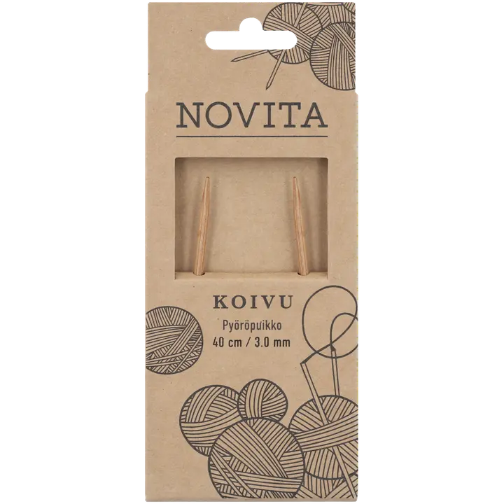 Novita pyöröpuikot 40 cm koivu 3.0 mm