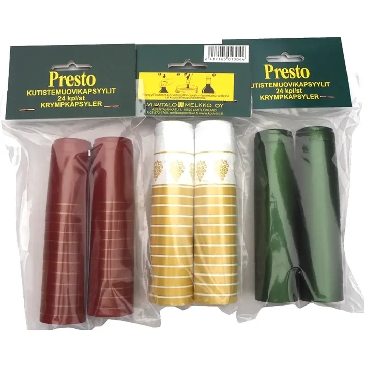 Presto Kutistemuovikapsyyli viinipulloon 24 kpl