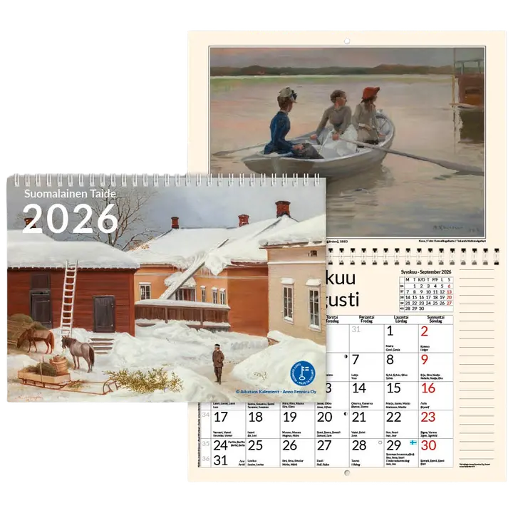 Aikataos seinäkalenteri Suomalainen Taide A3 2026