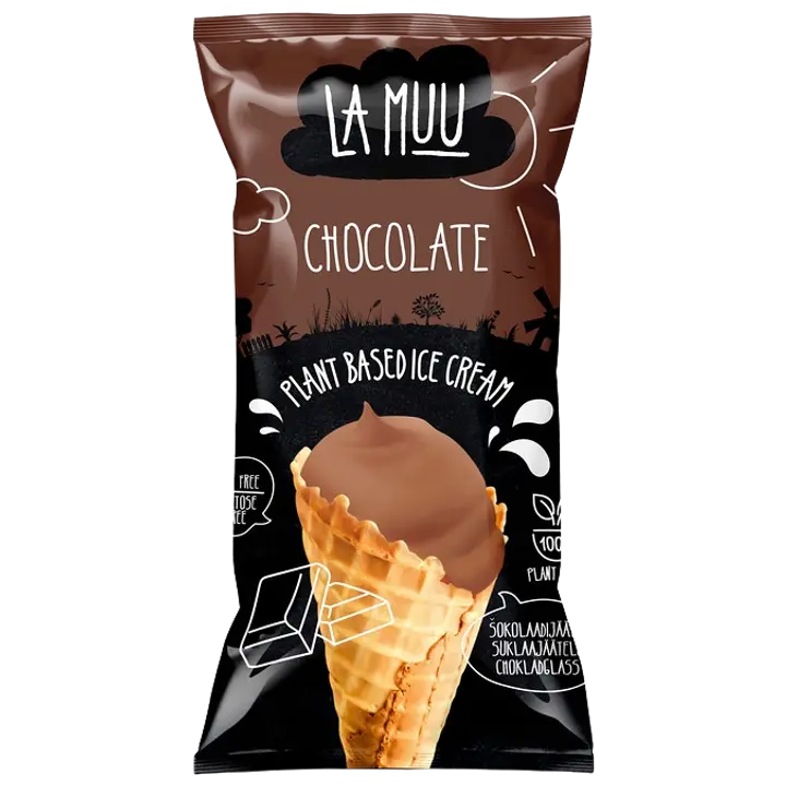 La Muu Šokolaadijäätis vahvlikoonuses, 80 g/130 ml, vegan