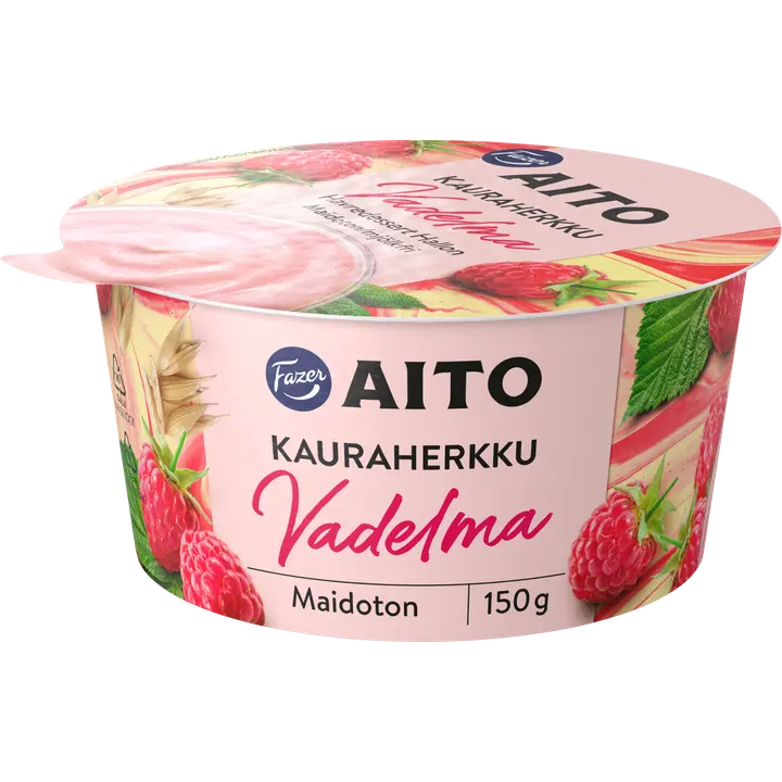 Fazer Aito Kauraherkku Vadelma fermentoitu kauravälipala 150 g