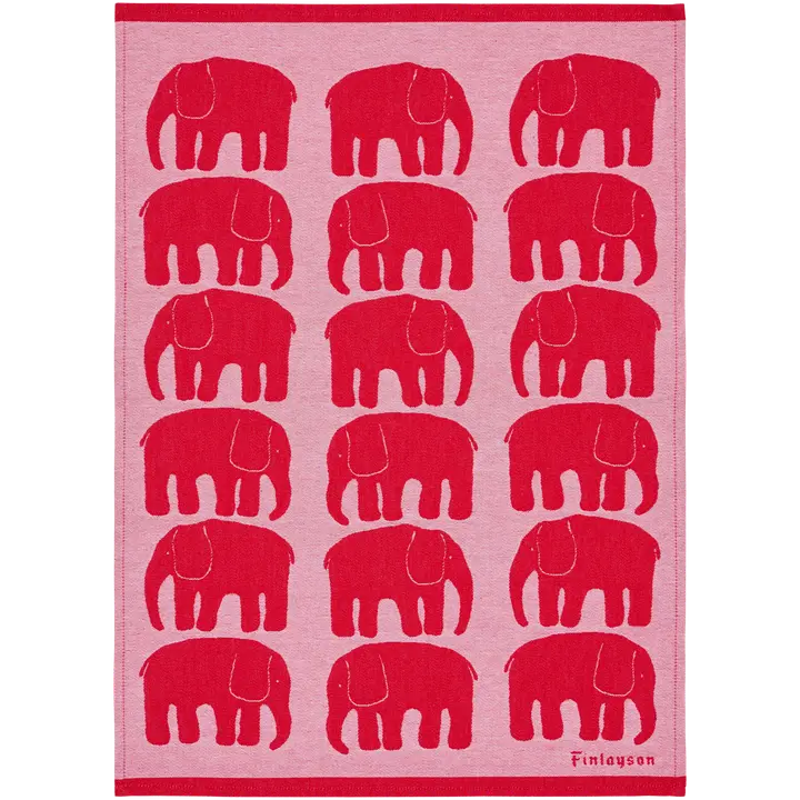 Finlayson keittiöpyyhe 2kpl Elefantti 50x70 punainen