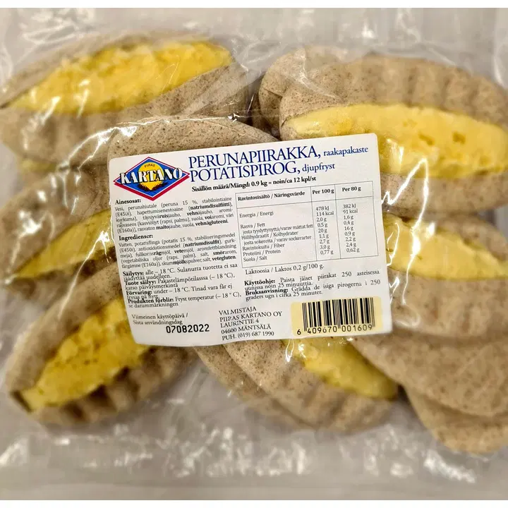 Piiras Kartano 12kpl/960g perunapiirakka raakapakaste