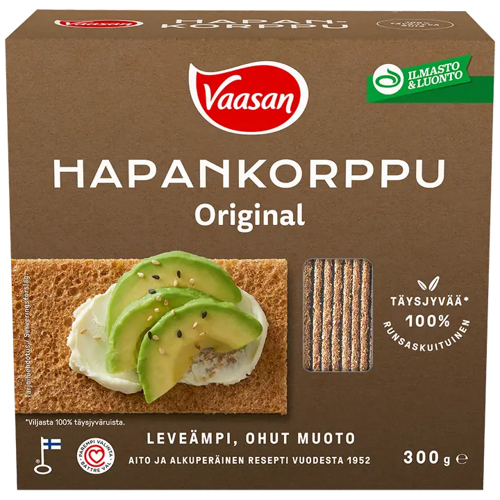 VAASAN Hapankorppu 300g täysjyväruishapankorppu