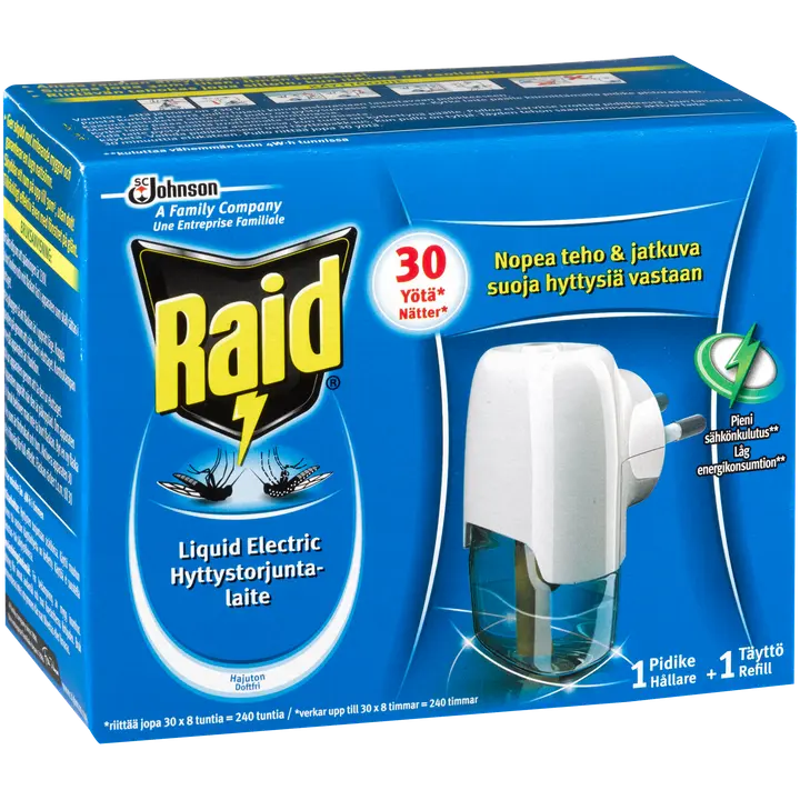 Raid Liquid Electric elektroninen nestemäinen hyttystorjuntalaite