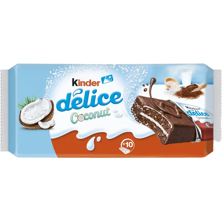 Kinder Délice Pehmeä suklaakakku kookostäytteellä 370g (10kpl)