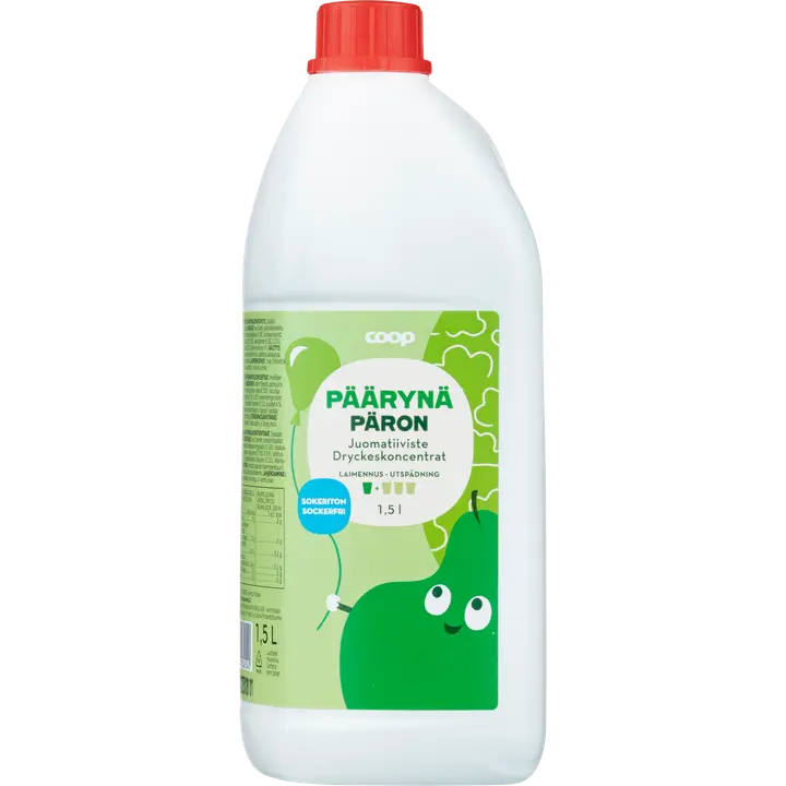 Coop päärynäjuomatiiviste sokeriton 1+3 1,5l