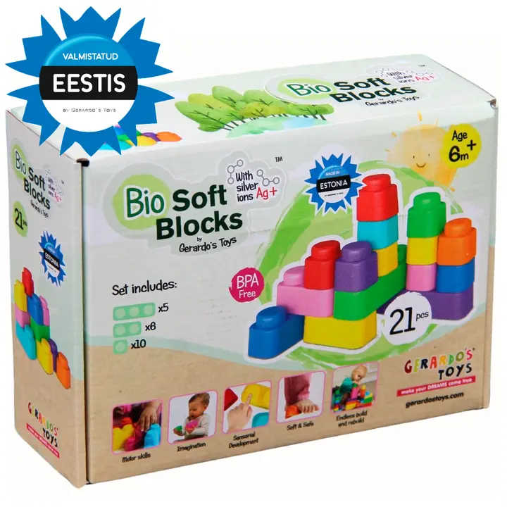 Gerardo's Toys Pehmete klotside komplekt 21 tk