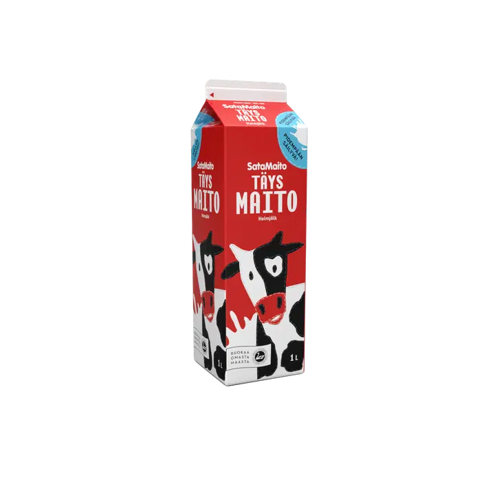 Satamaito korkeapastöroitu vapaan lehmän täysmaito ESL 1l