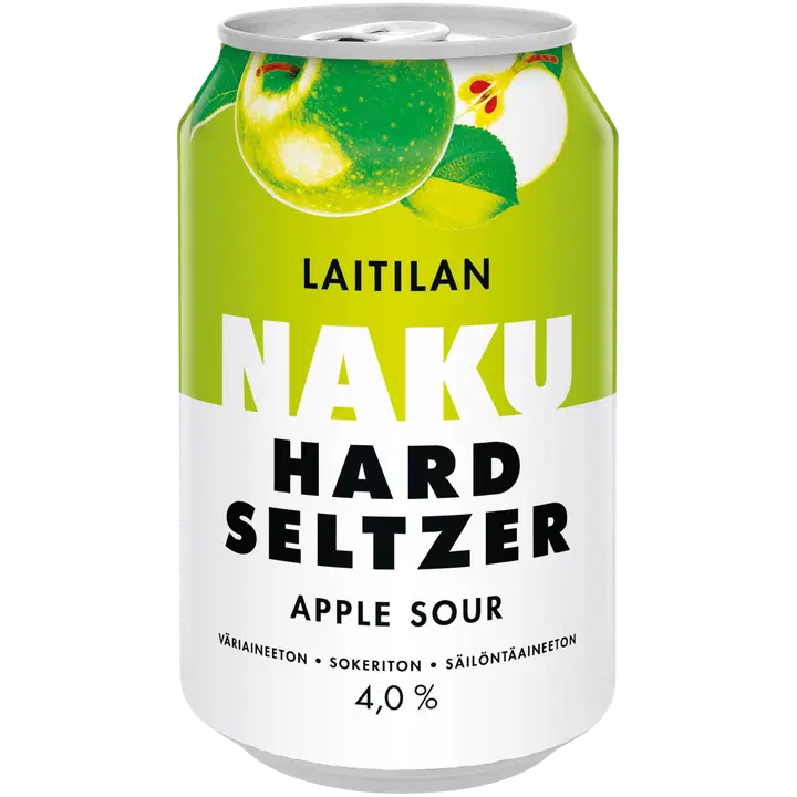 Laitilan Naku Apple Sour 4,0 til-% 0,33L hard seltzer