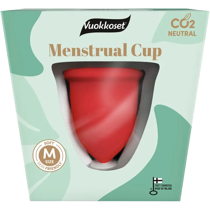 Vuokkoset soft kuukuppi M.Vegaaninen, pehmeästä ja kierrätettävästä TPE-Medical Grade muovista valmistettu kuukuppi.Kuukuppi on hiilineutraali.
