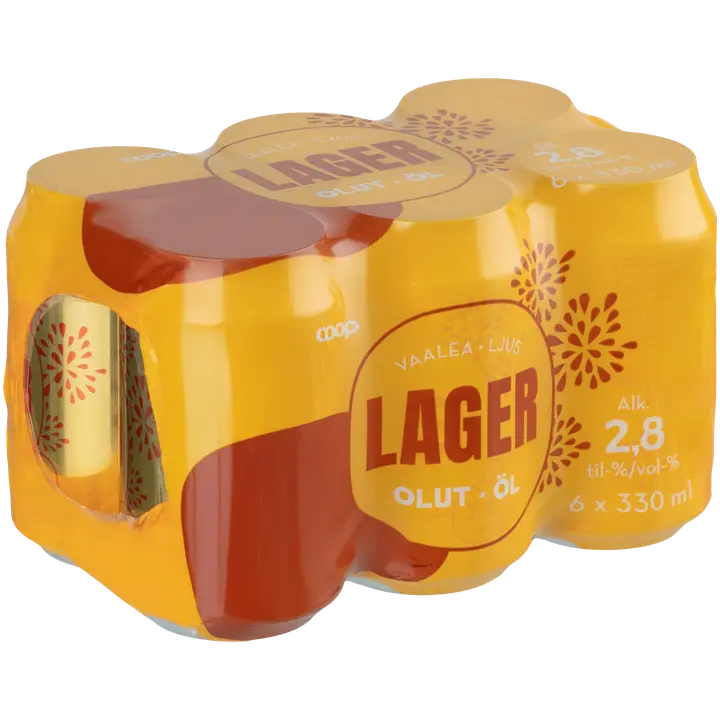 Coop lager olut 2,8% 6x0,33l