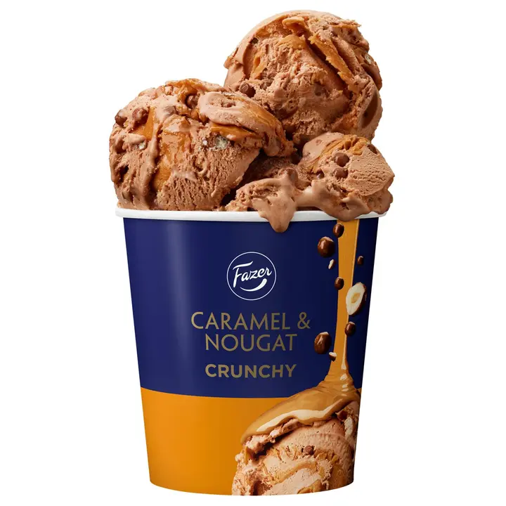 Fazer Caramel & Nougat Crunchy kermajäätelö 280g/425ml
