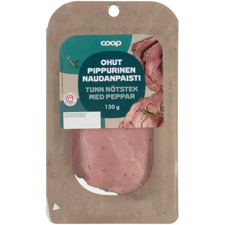 Coop ohut pippurinen naudanpaisti 130 g
