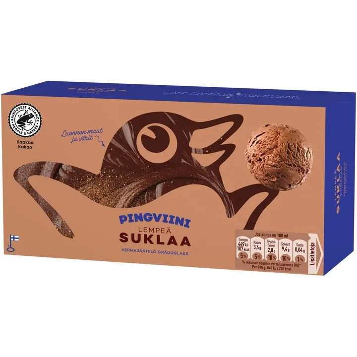Pingviini Suklaa kermajäätelö kotipakkaus 1L/535g