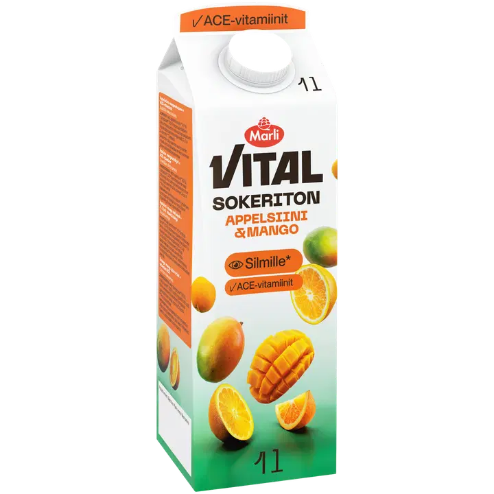 Marli Vital Sokeriton Appelsiini-mango mehujuoma 1 L