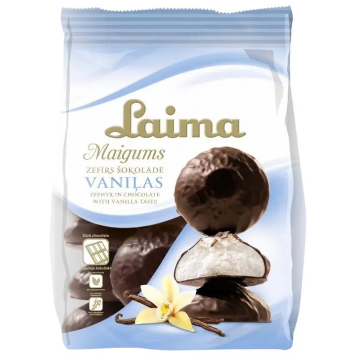 Laima vaniljemaitseline sefiir šokolaadis 200 g