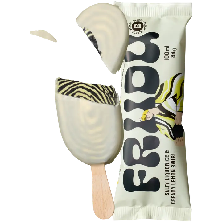 Friidu jäätelöpuikko Salty Liquorice & Creamy Lemon Swirl 100ml/84g