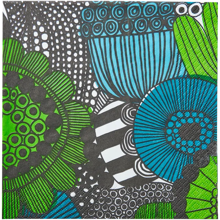 Marimekko Siirtolapuutarha sinivihreä lautasliina 20kpl/24cm