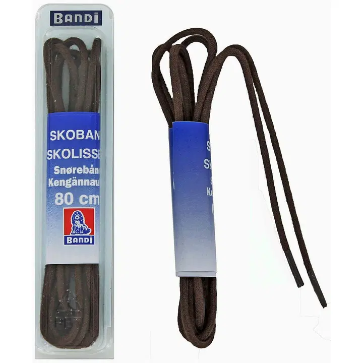 Bandi kengännauha pyöreä 80cm 473 tumman ruskea 1pr