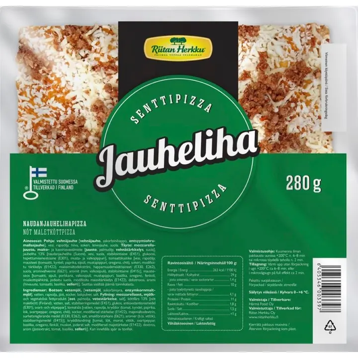 Riitan Herkku Senttipizza Jauheliha 280g