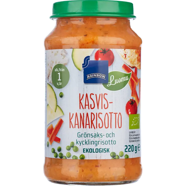 Rainbow luomu kasvis-kanarisotto 12kk 220g
