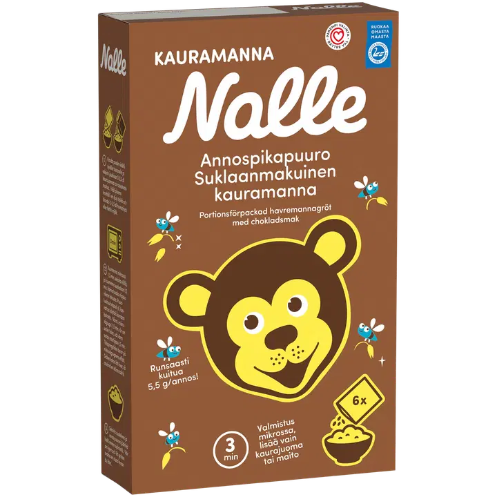 Nalle 180g suklaanmakuinen kauramannapuuro annospakattu