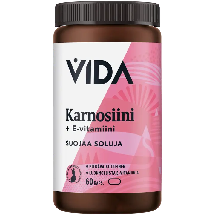 Vida ravintolisävalmiste Karnosiini 400 mg ja E-vitamiini 60 kaps / 32 g