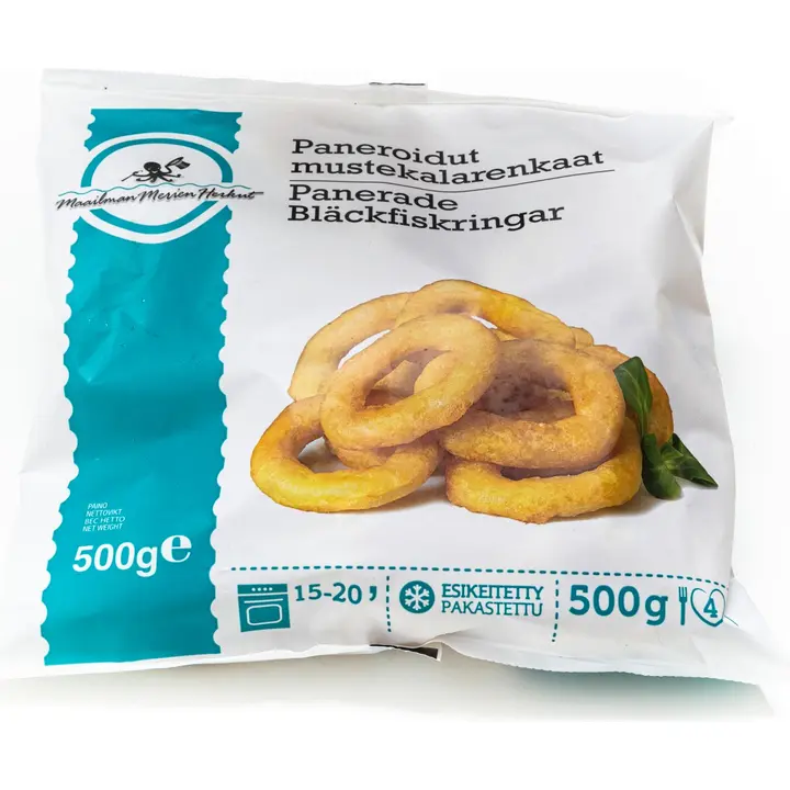 Äyriäistukku 500g paneerattu mustekalarengas