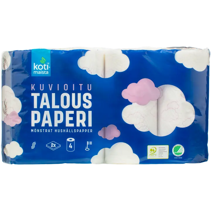 Kotimaista talouspaperi 4rl kuviollinen