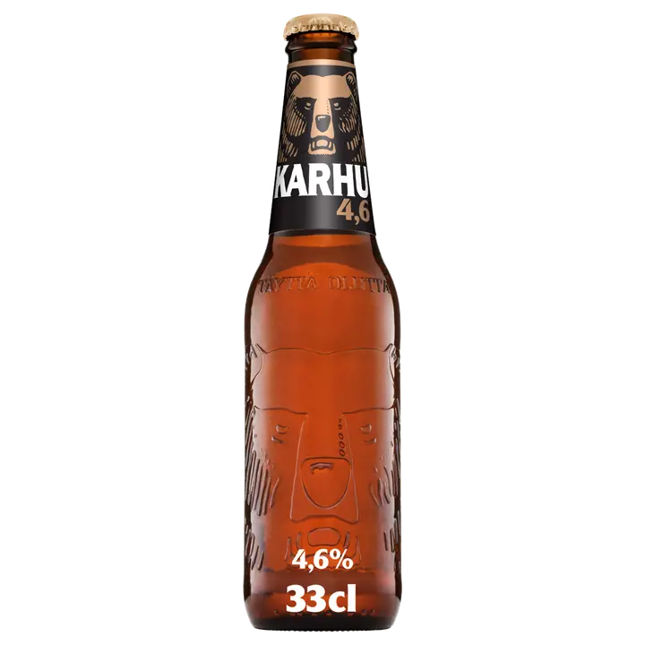 Karhu Lager olut 4,6 til-% lasipullo 0,33 L