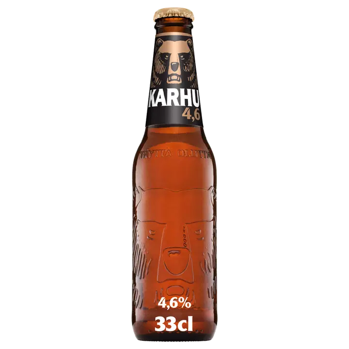 Karhu Lager olut 4,6 til-% lasipullo 0,33 L