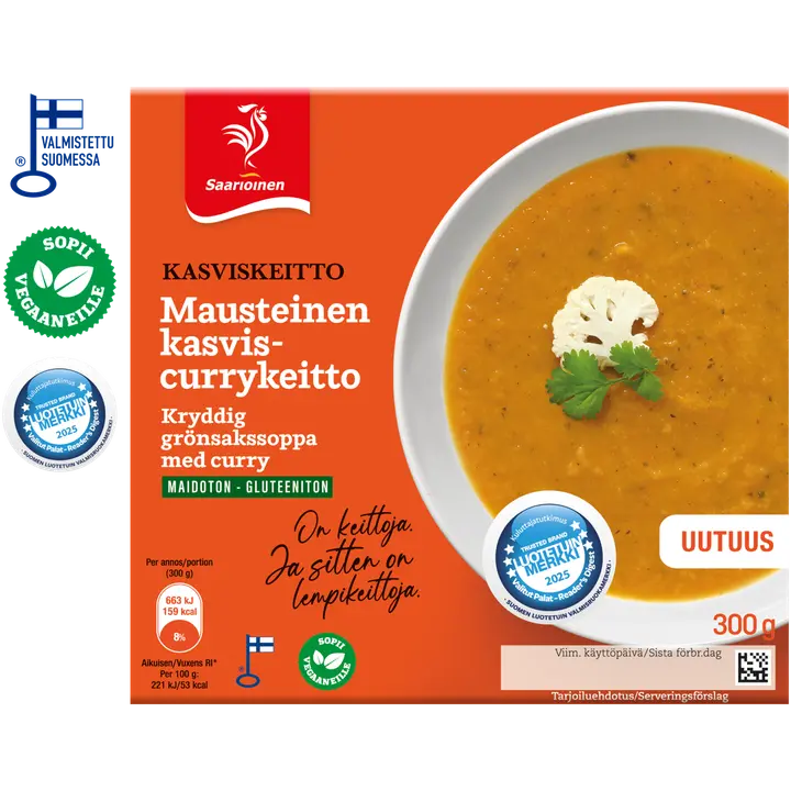 Saarioinen Mausteinen kasvis-currykeitto 300g