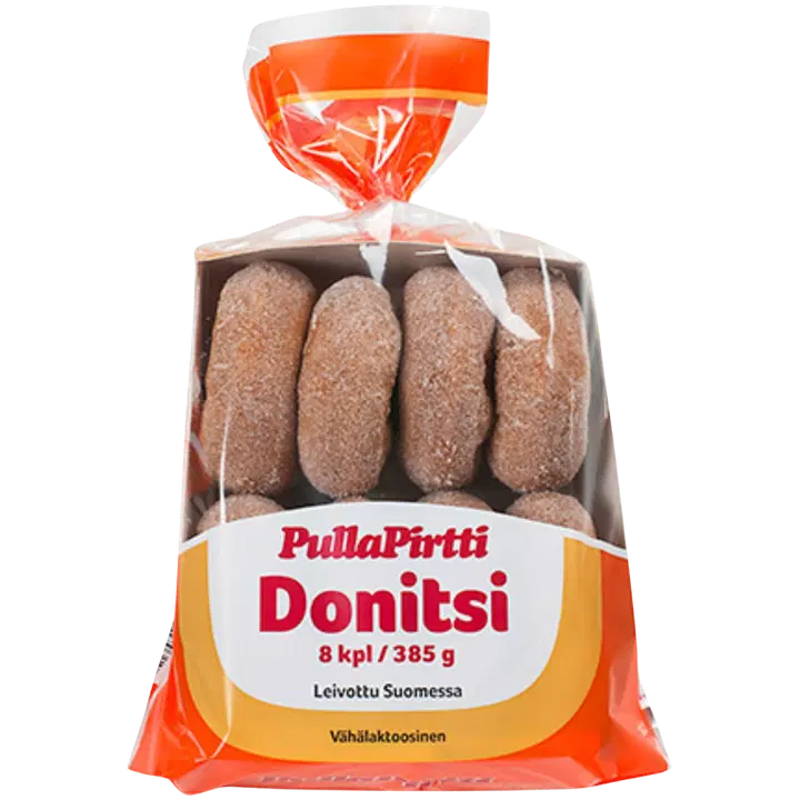 Pulla-Pirtti Donitsi 8/385g vähälaktoosinen donitsi