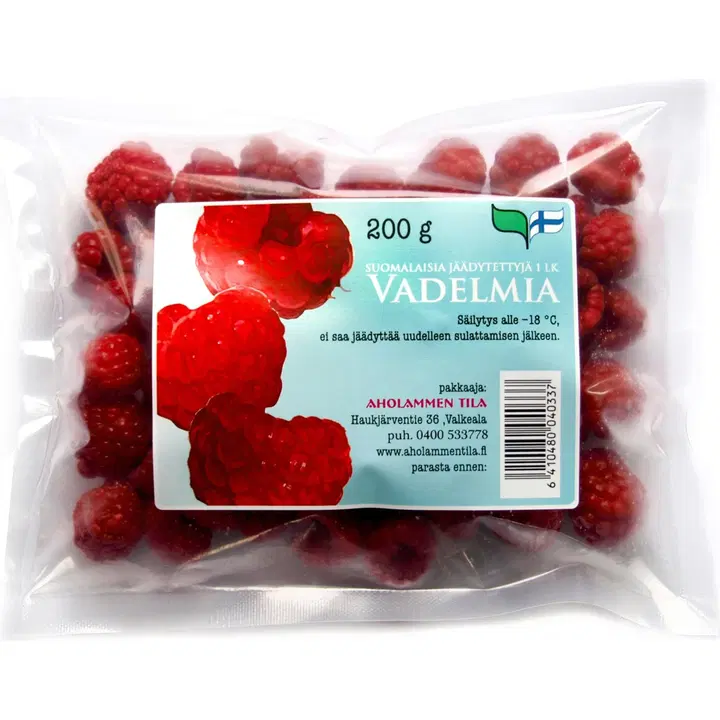 Aholammen tila 200g Jäädytettyjä Vadelmia