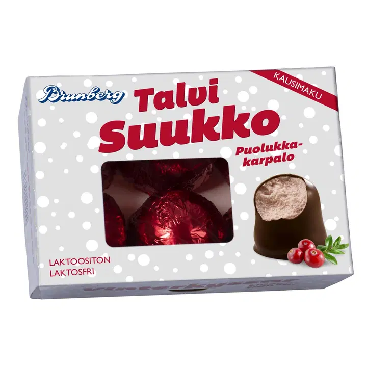 Brunberg Talvisuukko puolukka-karpalo kuorrutettuja vaahtomakeisia 150g/6kpl