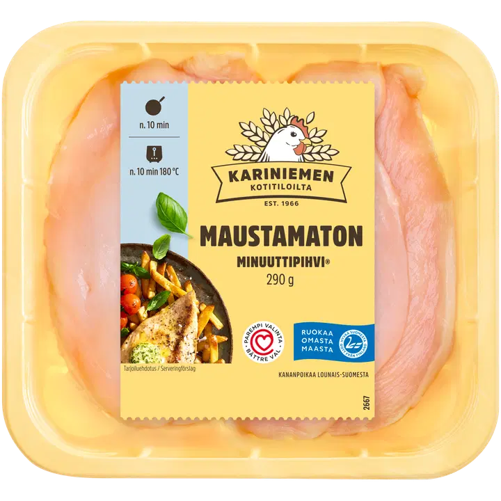 Kariniemen Kananpojan Minuuttipihvi maustamaton 290 g