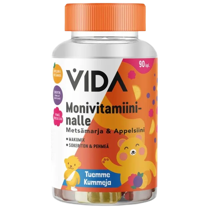 Vida Nalle multivitamiinid lastele, metsamarja ja apelsini 90tk
