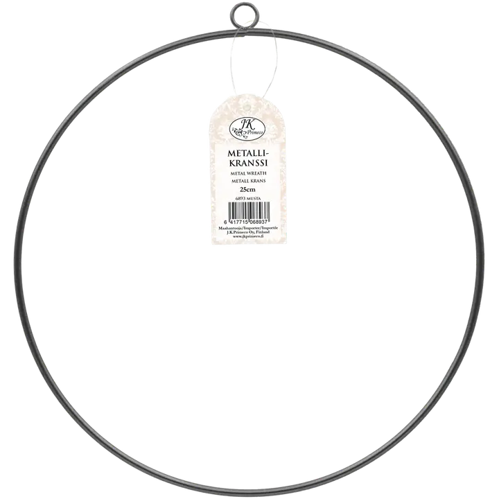 J.K. Primeco Metallikranssi musta 25cm