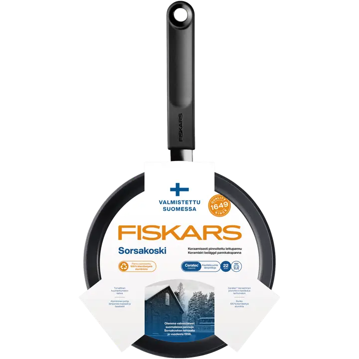 Fiskars Sorsakoski lettupannu 22 cm, keraaminen
