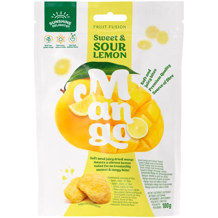 Sunshine Delights Fruit Fusion Sweet & Sour Lemon Mango 100g