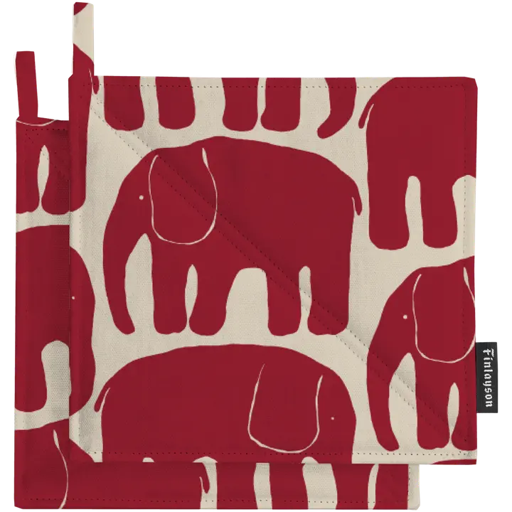 Finlayson patalappu 2kpl Elefantti 22x22 punainen/beige