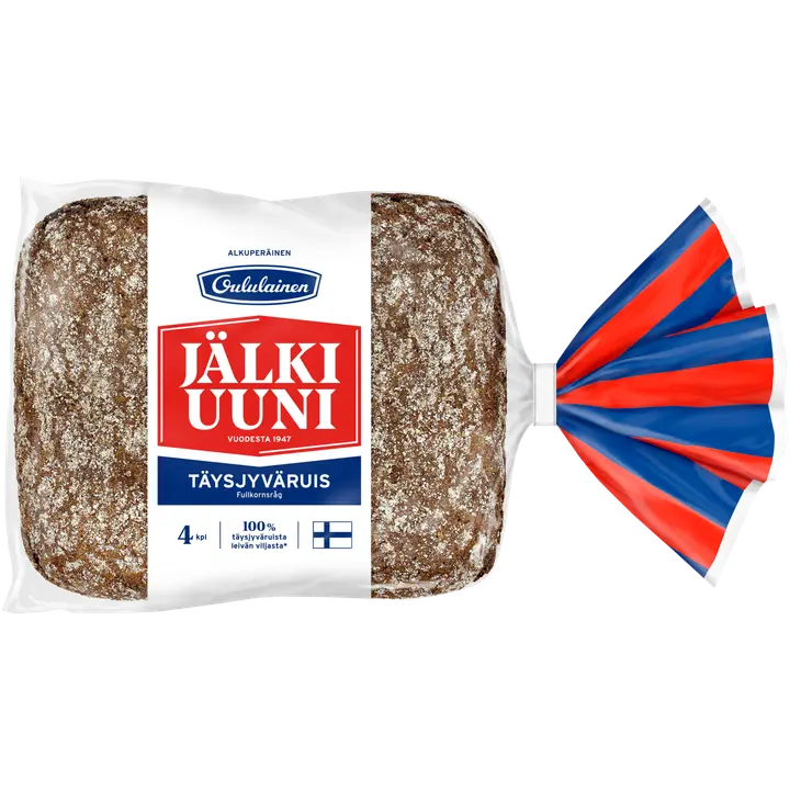 Oululainen Jälkiuuni Täysjyväruis 4kpl 240g, täysjyväruisleipä