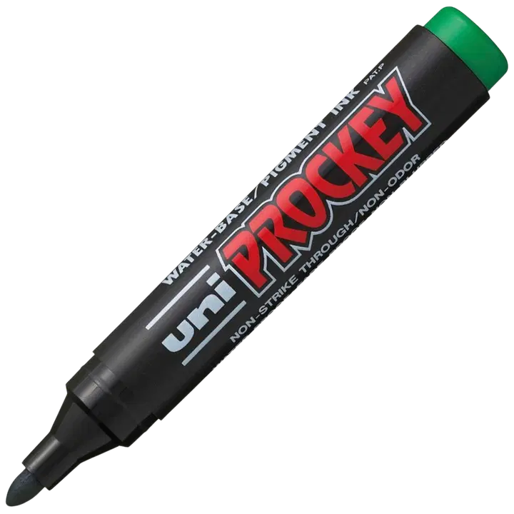 Uni prockey marker pm-122, veekindel, ümar ots 1,5-2 mm, roheline