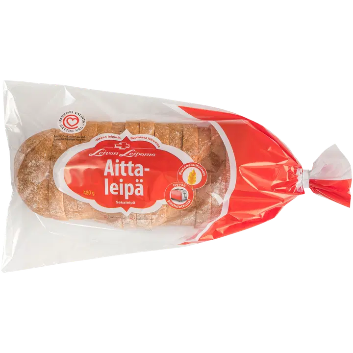 Leivon Leipomo Aittaleipä 480g sekaleipä viipaloitu