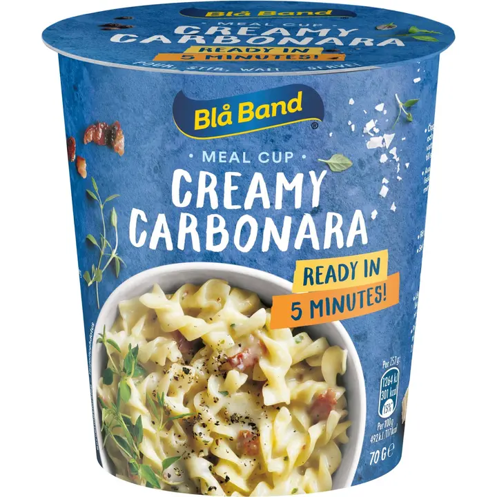 Blå Band Meal Cup Creamy Carbonara Carbonara-Pasta-ateria 70g