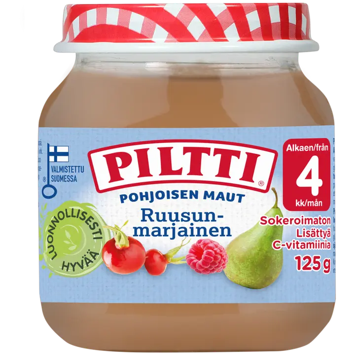 Piltti 125g Pohjoisen maut Ruusunmarjainen marja- ja hedelmäsose 4kk