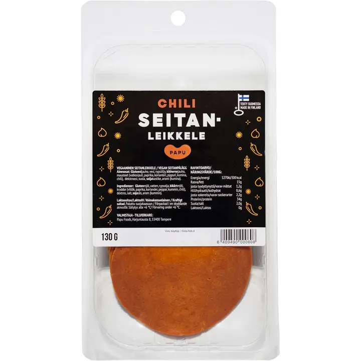 Papu Chili-seitanleikkele 130g