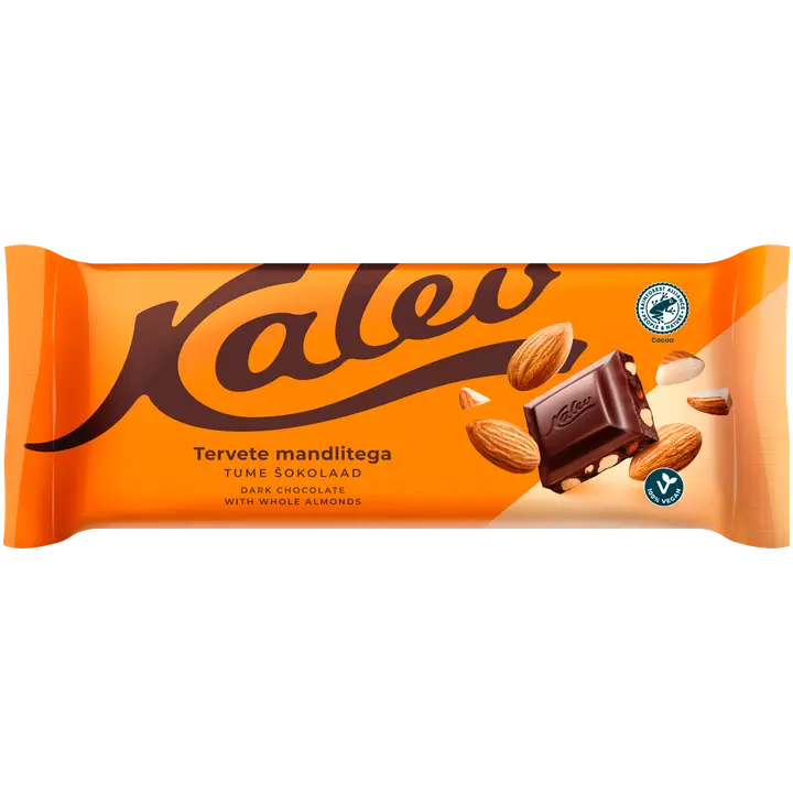 KALEV Tume šokolaad tervete mandlitega 190g